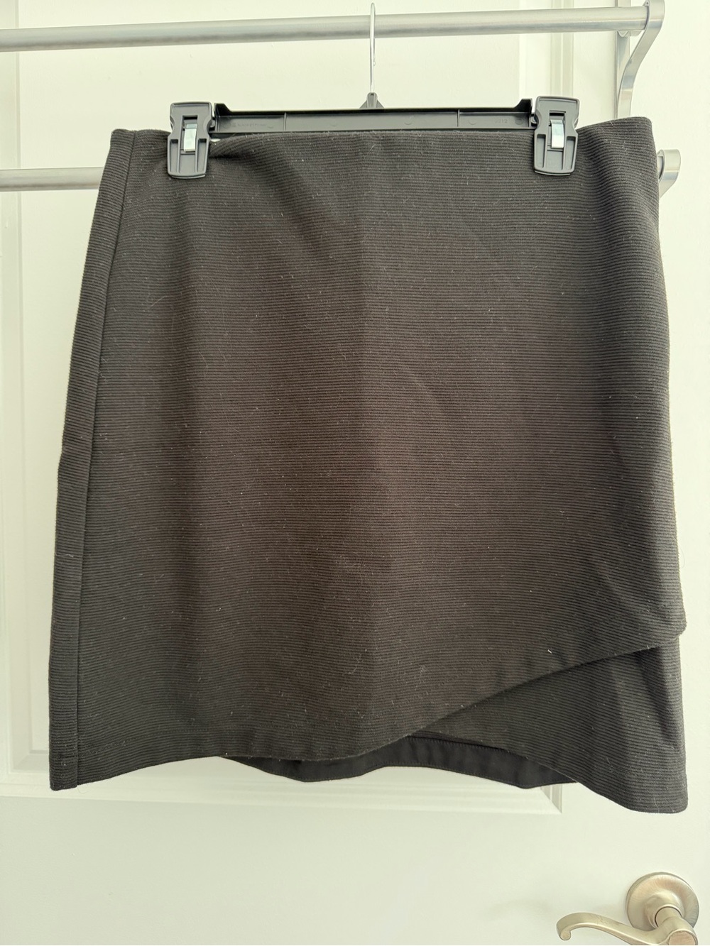 LOFT Black Asymmetrical Mini Skirt